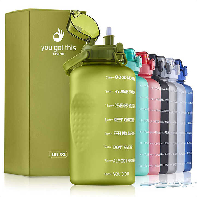 Bottles for Girls Clear Bpa Free Water Bottle Plastic With Time Marker