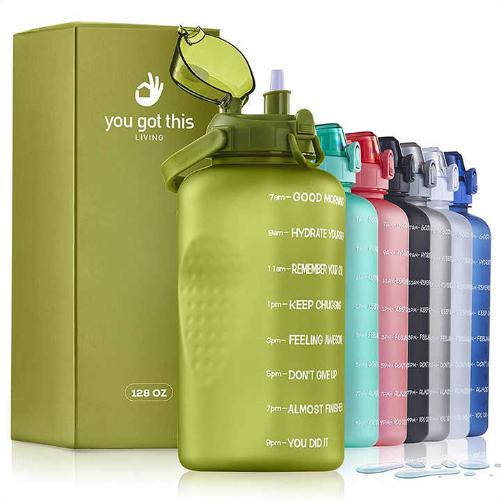 Bottles for Girls Clear Bpa Free Water Bottle Plastic With Time Marker