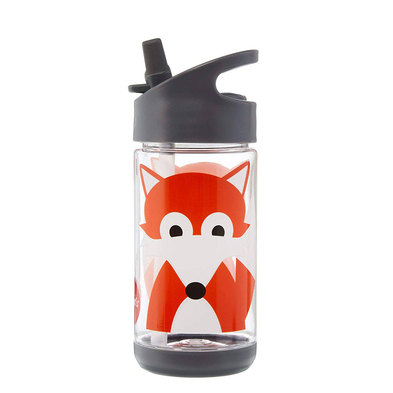 2024 300Ml Kawaii Cute School Plastic Water Bottle for Kids Cartoon With Straw