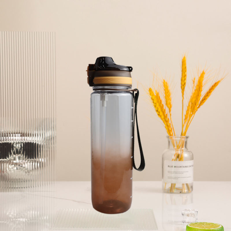 Best Selling 2024 32oz 1000ml pp Pc Custom Water Bottle Plastic Outdoor Gym Fitness Bottle with Straw Straps