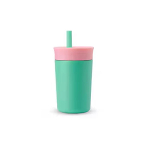Custom 12 Oz Colorful Wide Mouth Kid Double Wall Stainless Steel Insulated Tumbler Cup With Straw