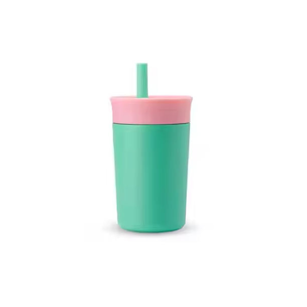 Custom 12 Oz Colorful Wide Mouth Kid Double Wall Stainless Steel Insulated Tumbler Cup With Straw