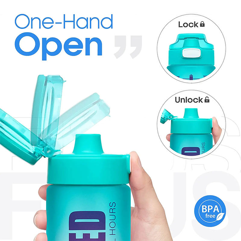 Fitness Tritan Bpa Free Plastic Custom LOGO Labeled Motivational Drinking Gym Sport 1L Water Bottle for Sport with Time Marker