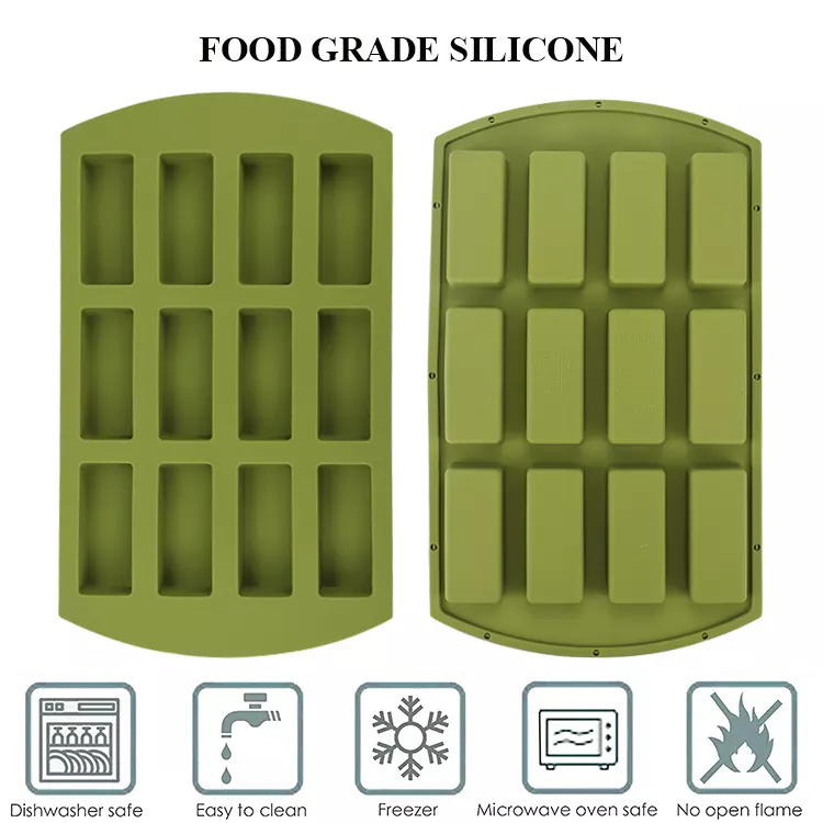 Large Food Grade Silicone Non Stick 12 Lattice Baking Cake Mold