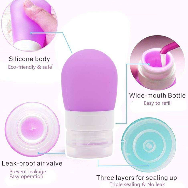 BPA Free Refillable Travel Bottles Silicone Tubes Travel Accessories Squeezable Sub-Bottling Shampoo Bottles