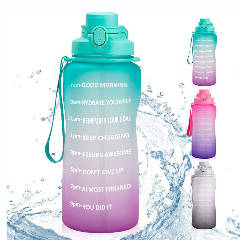 Large 75oz Motivational Water Bottle with Time Marker & Straw,Leakproof BPA Free Hydration Water Jug Ensure You Drink Water
