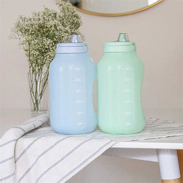 Garrafa De Agua Com Alca Pra Escola Botella De Agua Motion Green Large Capacity Sports Clear Plastic Gym Water Bottle