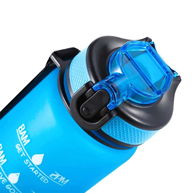Gym Sport Bottle Custom Logo Plastic 1L Reusable Time Marker Bpa-free Water Bottles