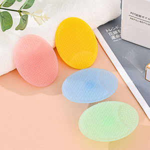 Portable Soft Facial Cleaning Brushes Scrub Silicone Face Washing Massage Cleaner Silicone Scrubber Face Brush