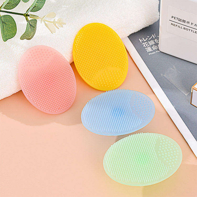 Portable Soft Facial Cleaning Brushes Scrub Silicone Face Washing Massage Cleaner Silicone Scrubber Face Brush