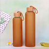 Custom Glass Drinking Bottle Water Bottle With Bamboo Lid
