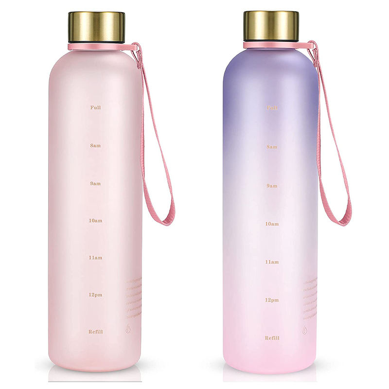 Free Shipping Water Bottle With Time Marker 32 OZ, 1 Liter, Water Bottles