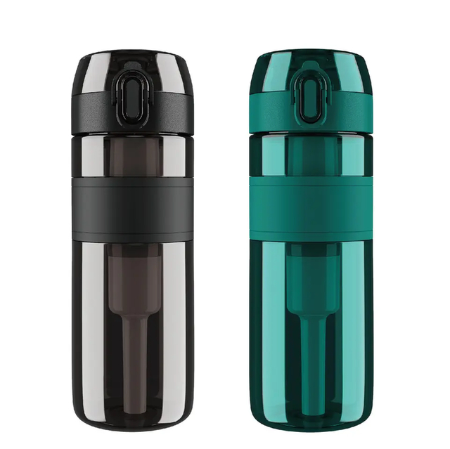 500ml BPA FREE PLASTIC Water Bottle Press the Button Pop-up Flip Lid Tritan Bottle Filter Portable Water Filter Bottle
