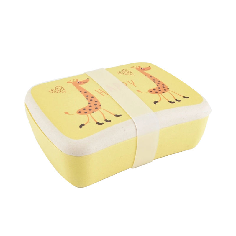Compostable Colourful Bamboo Fiber School Lunch Box with Bamboo Lid