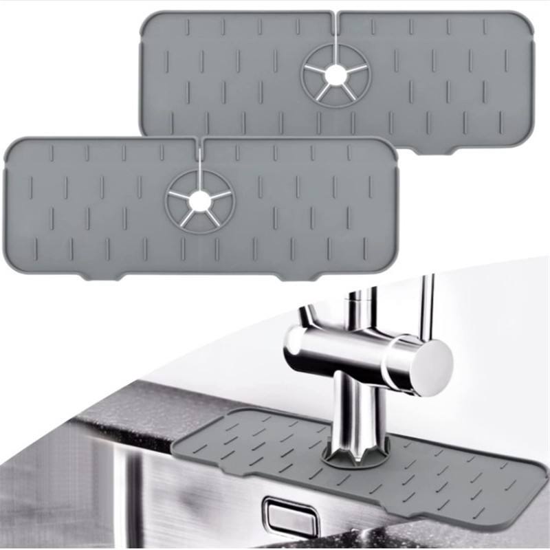 Kitchen Gadgets Silicone Faucet Mat Sink Splash Catcher Mat Splash Guard Mat