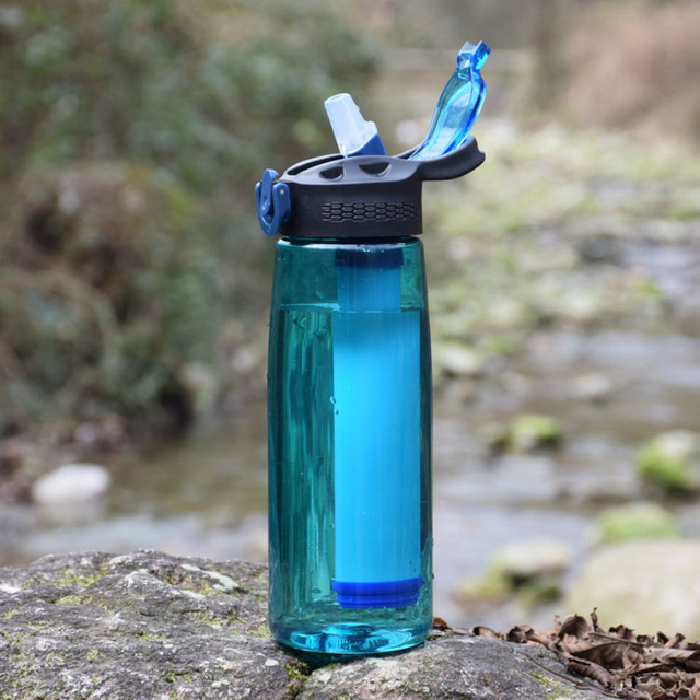 650ml Outdoor Portable Plastic Tritan Sports Carbon Water Bottle With Filter
