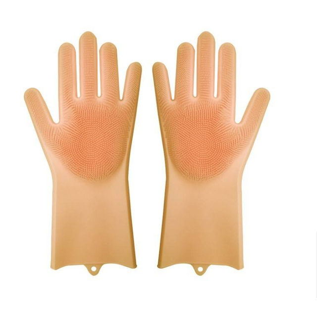 Wholesale Multifunction Silicone Reusable Dishwasher Rubber Scrubbing Kitchen Gloves Dish Washing Tools