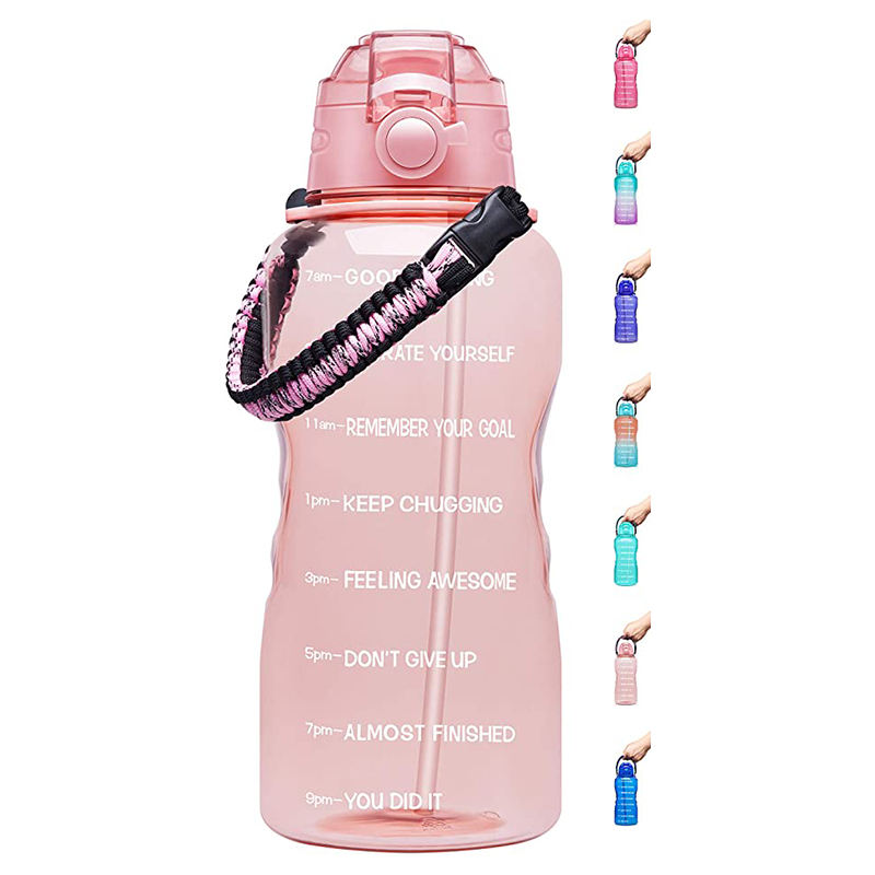 64OZ 1 Gallon 128 OZ Straw Motivational Time Marker Reminder Sports Water Bottle for Camping Workouts Outdoor Activity