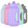 Half Gallon Water Bottle with Straw and Motivational Time Marker Large Capacity Leakproof BPA Free Fitness Sports Water Jug