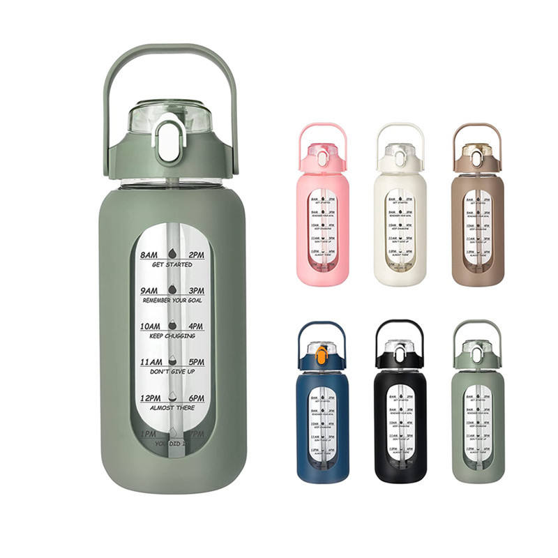 56oz High Temperature Leakage Test High Appearance Level High Texture Sports Fitness Glass Water Bottle