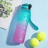 BPA Free Tritan Plastic 32oz Motivational Fitness Sports Water Bottle With Time Marker Leakproof Flip Top