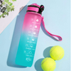 BPA Free Tritan Plastic 32oz Motivational Fitness Sports Water Bottle With Time Marker Leakproof Flip Top
