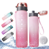 Custom Plastic Straw Strainer Filter Gym Sports 1L 32 oz BPA Free Tritan Motivational Water Bottle Sport With Time Marker
