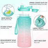 1 Gallon Water Bottle With Chug Lid , BPA Free Dishwasher Safe 128oz Large Water Bottle With Motivational Time Marker and Handle