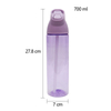700Ml Colorful Clear Transparent Portable Transparent Plastic Water Bottle With Straw Handle