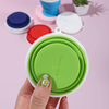 Silicone Folding Coffee Cup Portable Travel Reusable Collapsible Drink Bottle With Lids