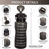 64 Oz Water Bottle Large Half-gallon Water Bottle with Straw with Time Mark Handle Leak-proof Flip Cover