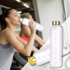 32oz BPA FREE LEAKPROOF DRINKING WATER BOTTLE WITH TIME MARKER and RPOE for OUTDOOR and SPORT