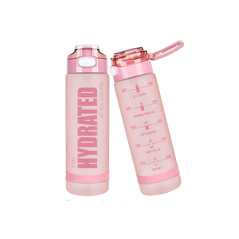 32oz Leakproof BPA Free Water Bottle Best Sports Motivational Plastic Water Bottle with Time Marker