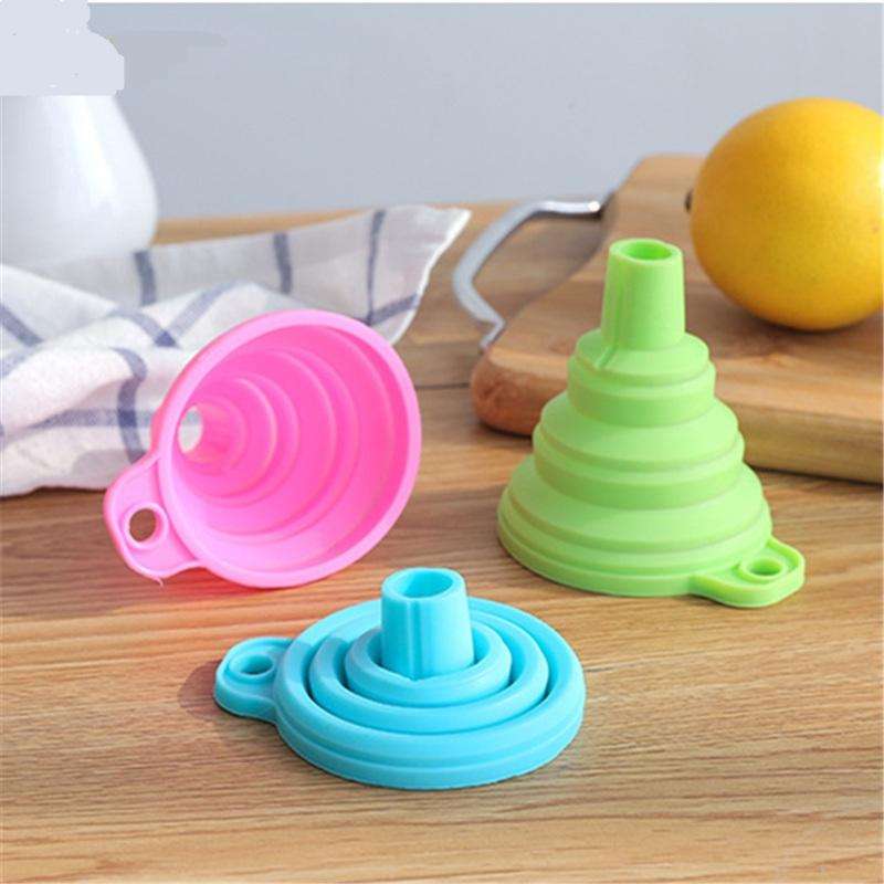 Hot Sale Silicone Durable Kitchen Tools Foldable Funnel Soft Food Grade Silicone Oil Funnel