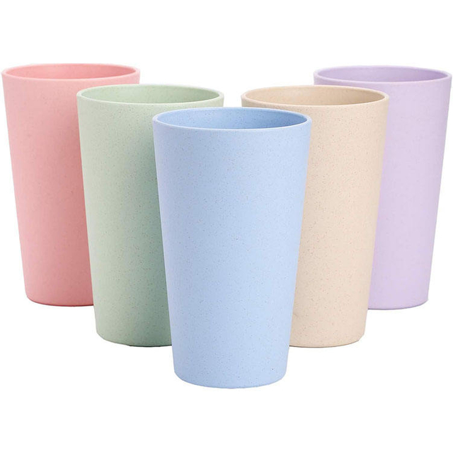 RPET CUP 6PCS Reusable Plastic Cups 20 oz Unbreakable Drinking Cup for Kitchen Dishwasher Safe Water Tumbler Set