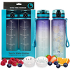 1L /32 oz Leakproof Tritran BPA-Free GradienPlastic Water Bottle with Motivational Time Marker Water Bottle With Custom Logo
