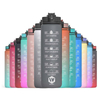 Hot Sale 32oz/1000ml BPA FREE Gradient Color Gym Fitness Sports Plastic Large Motivational Water Bottle with Time Marker