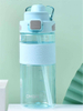 Custom BPA Free Plastic Sport Water Bottle with Chug Lid & Straw with Silicone Sleeve Outdoor Water Bottle