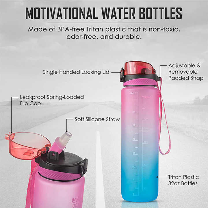BPA Free Tritan High Quality Sports Water Bottles with Straw
