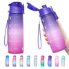 Factory Direct Supply Sport Equipment Drinking Bottle With Straw Lid Gradient Color Plastic Water Bottle