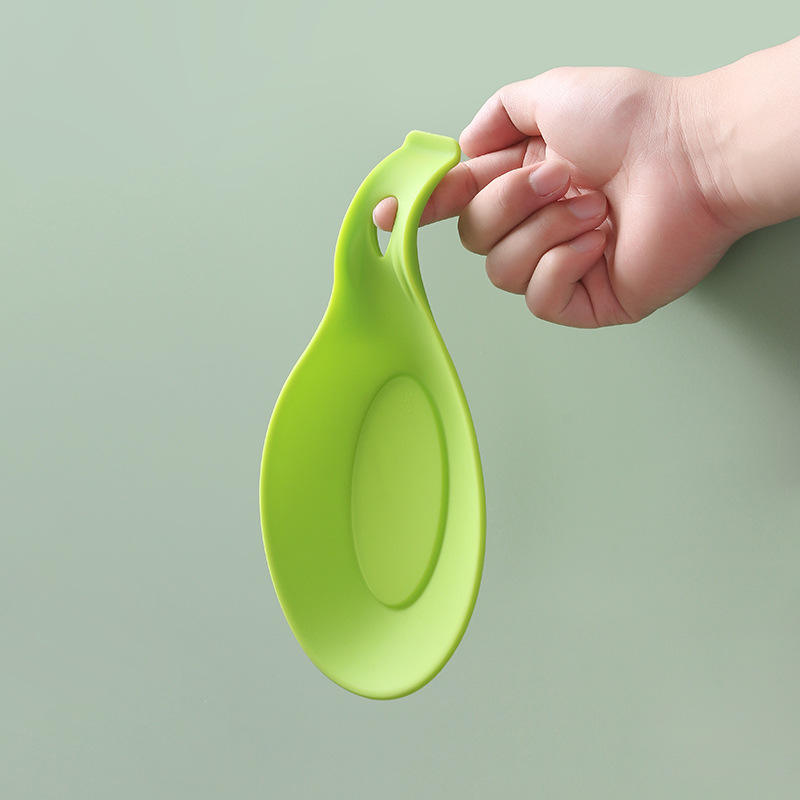 BPA Free Kitchen Tool Handle Silicone Cooking Spoon Tray Placement