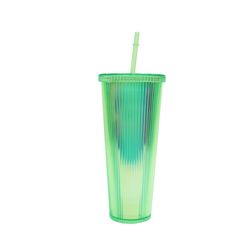 24oz Durian Glitter Glow in Dark Matte Laser Double Wall Plastic Cold Cup Tumbler