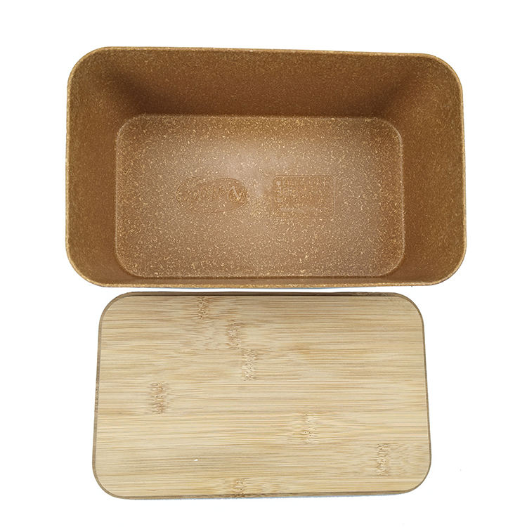 Eco Friendly 1-layer Storage Food Corn Fiber Lunch Box With Bamboo Lid