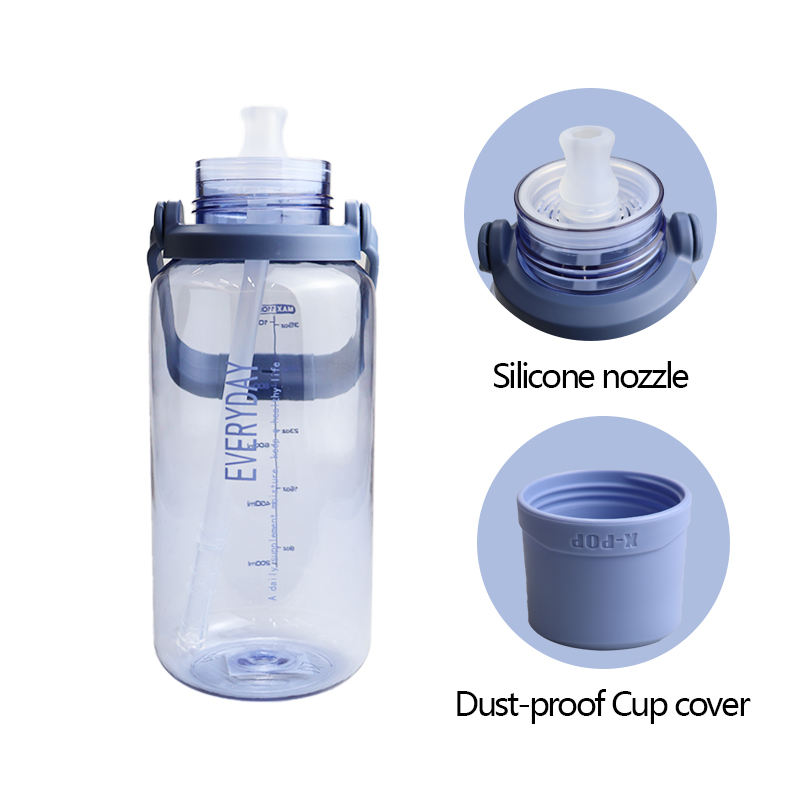 1100Ml Minimalist High Appearance Level High Texture Large Capacity Camping Plastic Water Bottle Wirh Handle