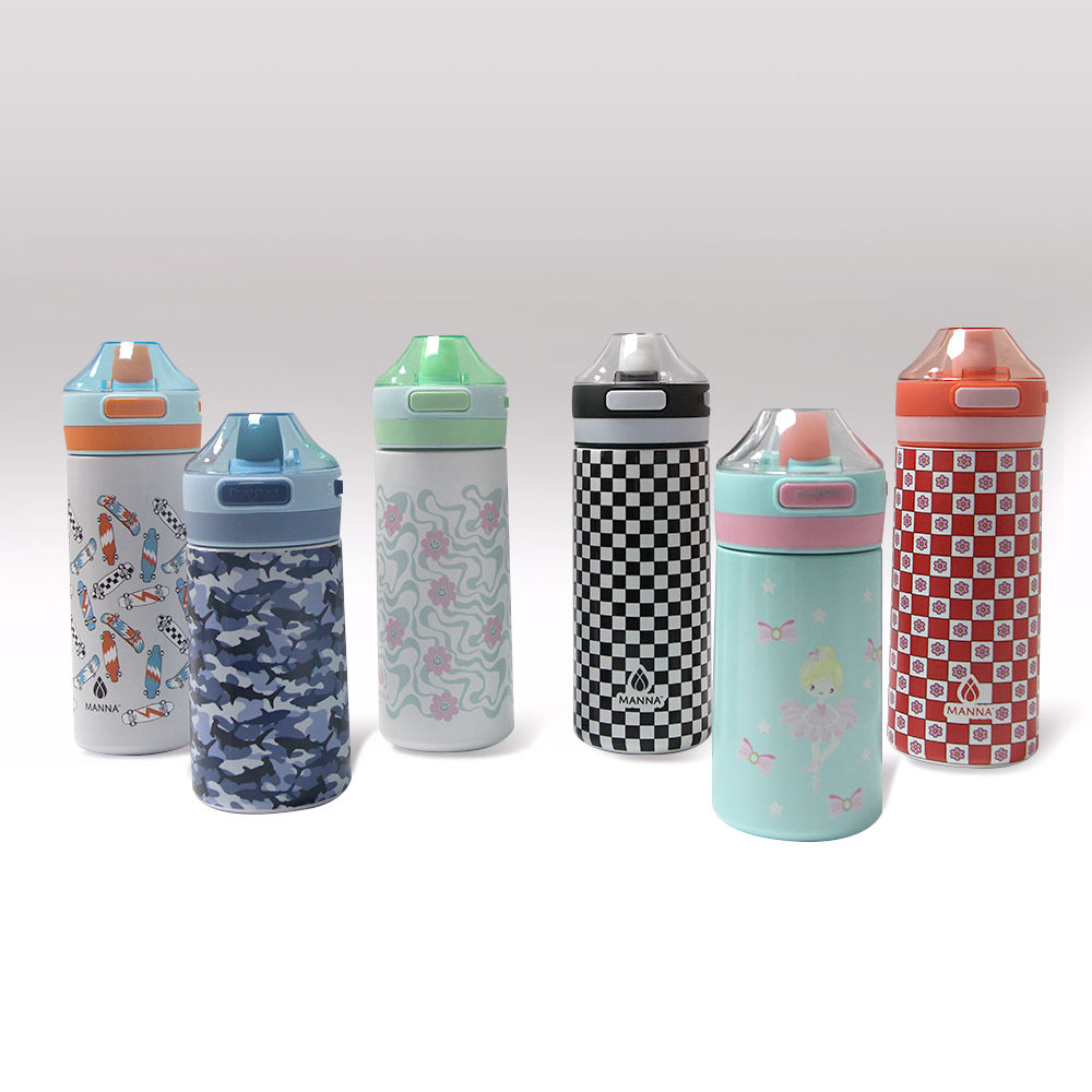 Two Capacity Children's Hot Selling Insulated Leak Proof Stainless Steel Water Bottle with Comfortable Silicone Handle