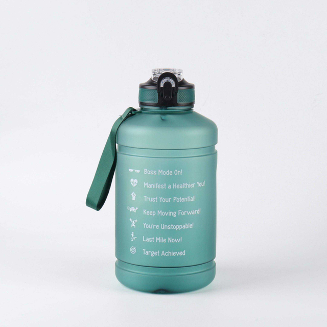 74oz Leak Proof Tritan Material BPA Free 2.2L Motivational Water Bottle with Straw & Big Handle