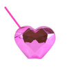 21oz Reusable BPA Free Camping Plastic Lids Custom Colors Cute Party Sparkly Heart Shape Cups