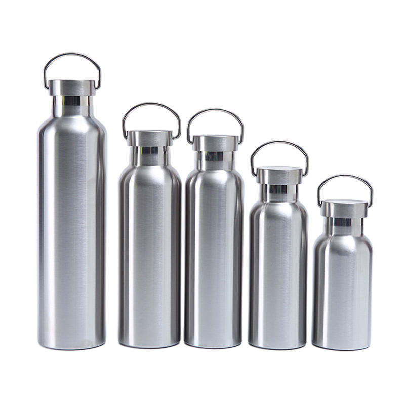 350ml/500ml/600ml Stainless Steel Bottle with Stable and Anti slip Base Bottom Vacuum Flask Sports Water Bottle with Lid Handle