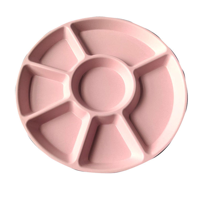 Wholesale Round Bamboo Fiber Platter Chip and Dip Plate Perfect for Snack