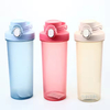 550Ml Transparent Leak Proof Wide Mouth Water Bottles Plastic Gym Sports Protein Shaker Bottle With Handle